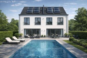Außenansicht mit Pool