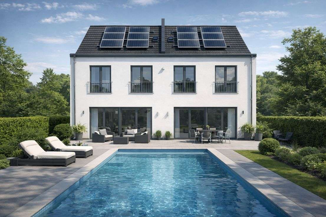 Außenansicht mit Pool